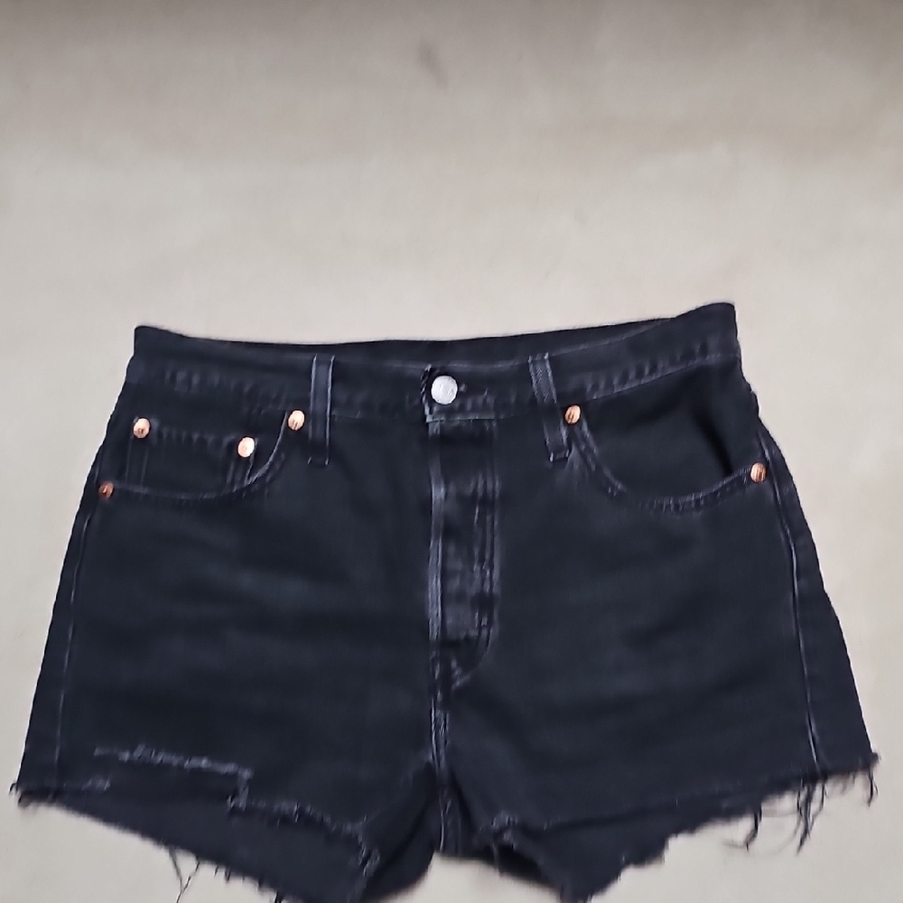 Levi's Black Jean Shorts for Women 29 Waist Buttonfly